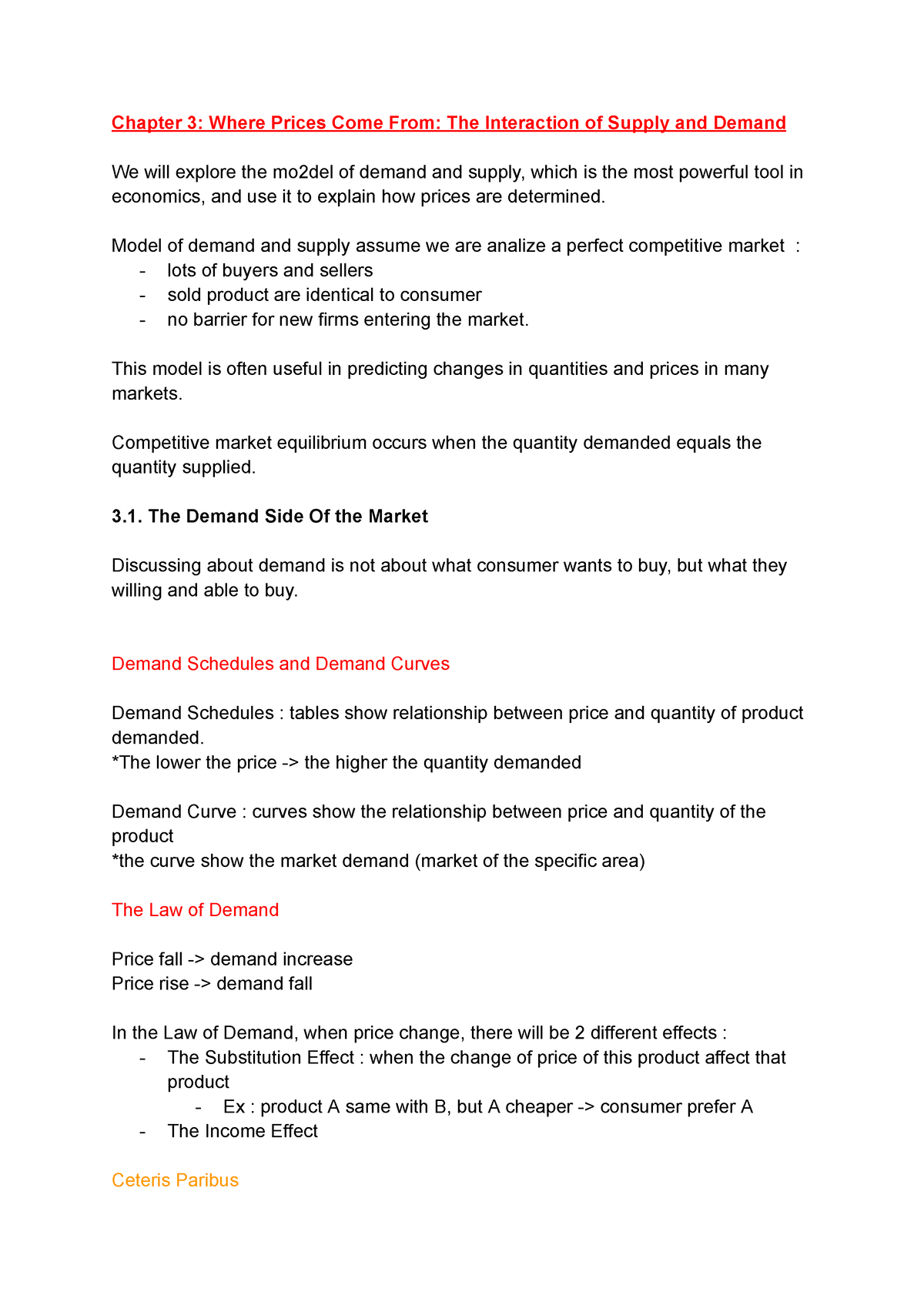 ECON 101 - Full Notes - Chapter 3: Where Prices Come From: The ...