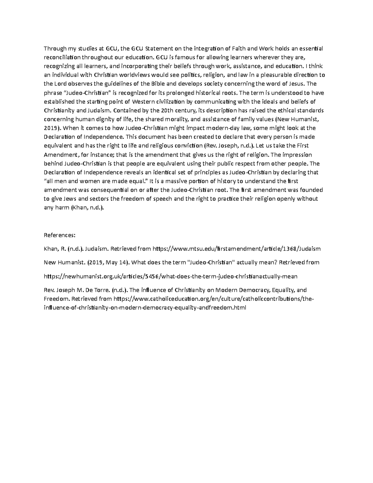 Psy 621 dq 2 - Discussion - Through my studies at GCU, the GCU ...
