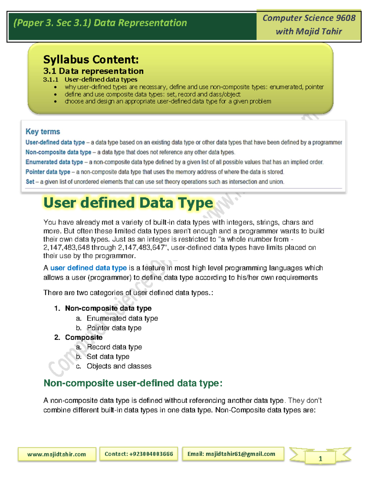 Is String User Defined Data Type