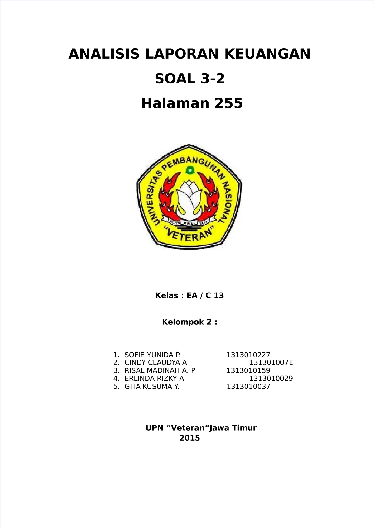 Dlscrib - Tugas - ANALISIS LAPORAN KEUANGANANALISIS LAPORAN KEUANGAN ...