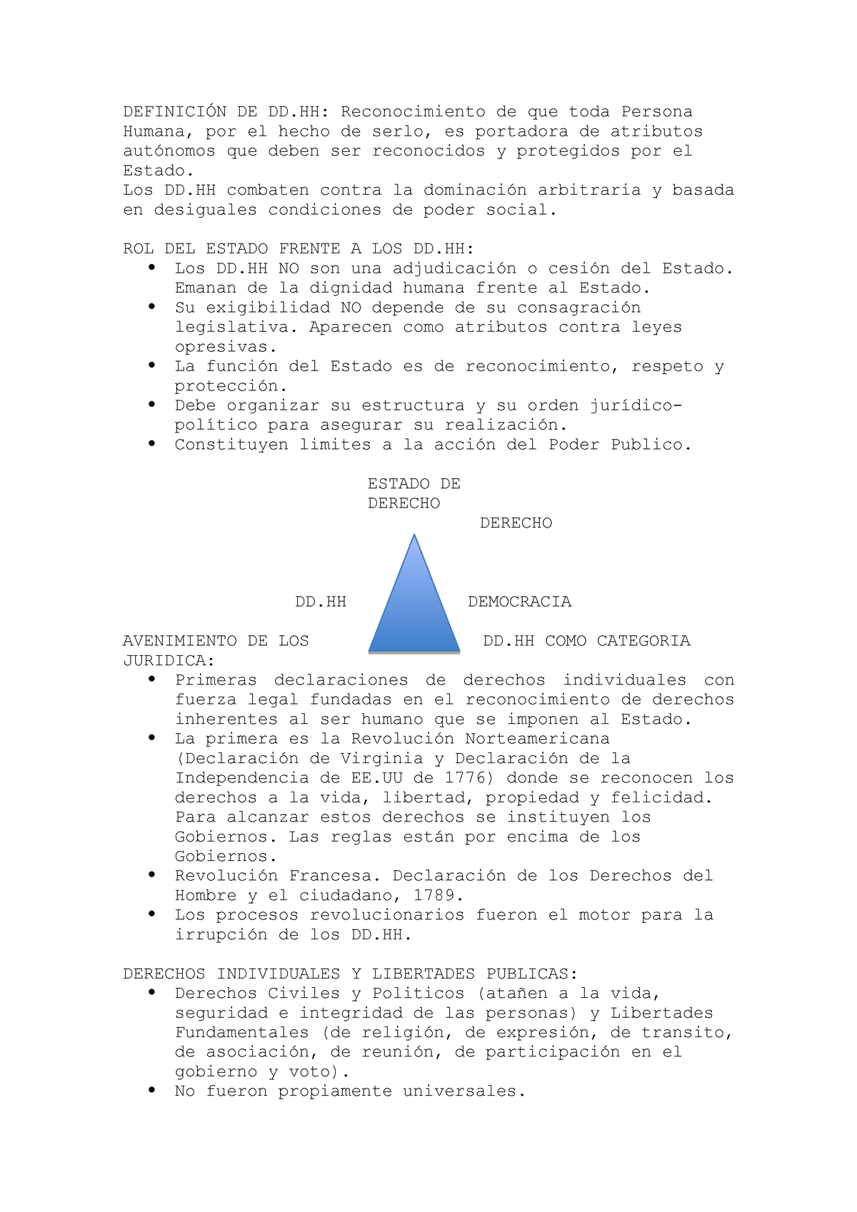 Ddhh Resumen 1 Parcial - DEFINICIÓN DE DD: Reconocimiento De Que Toda ...