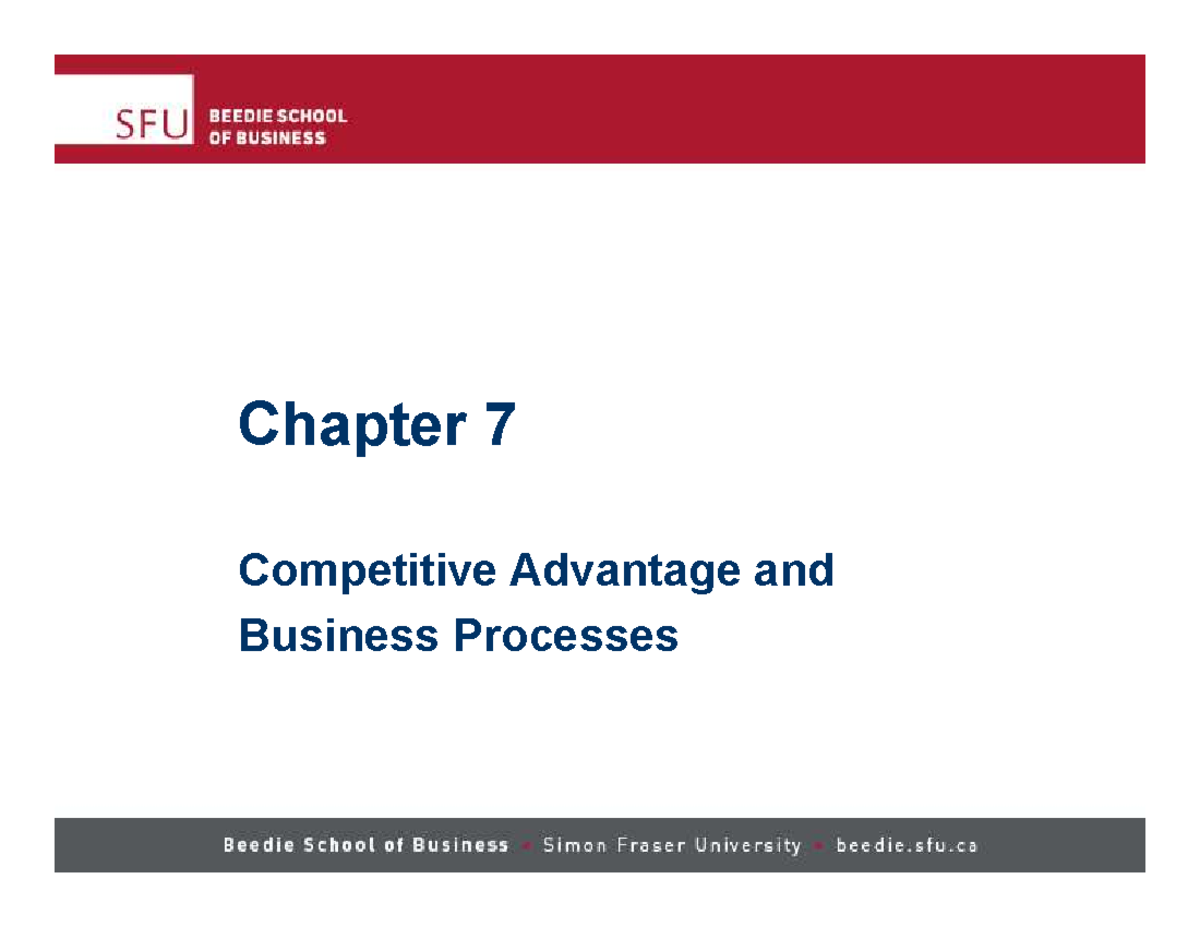 Ch7 - very helpful - Chapter 7 Competitive Advantage and Business ...