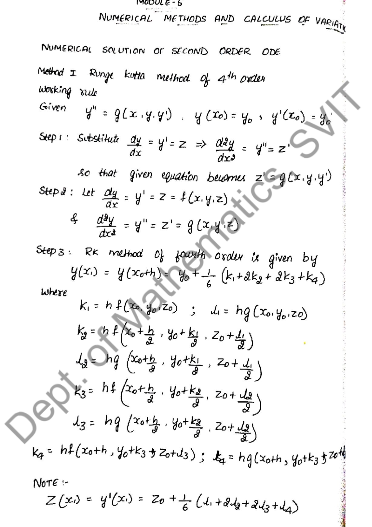 Module 5 - Numerical Solution of 2nd Order ODE & Calculus of Variation ...