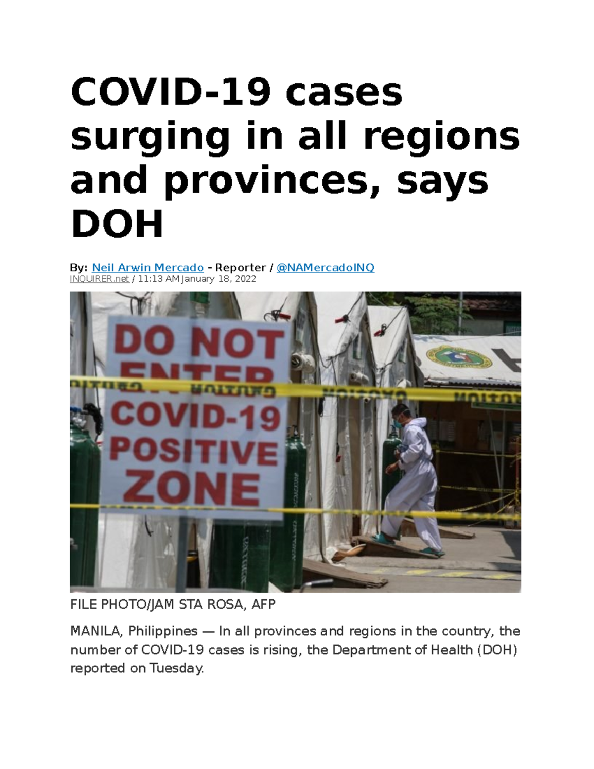 Covid-19 cases surging in all regions and provinces, says DOH - COVID ...
