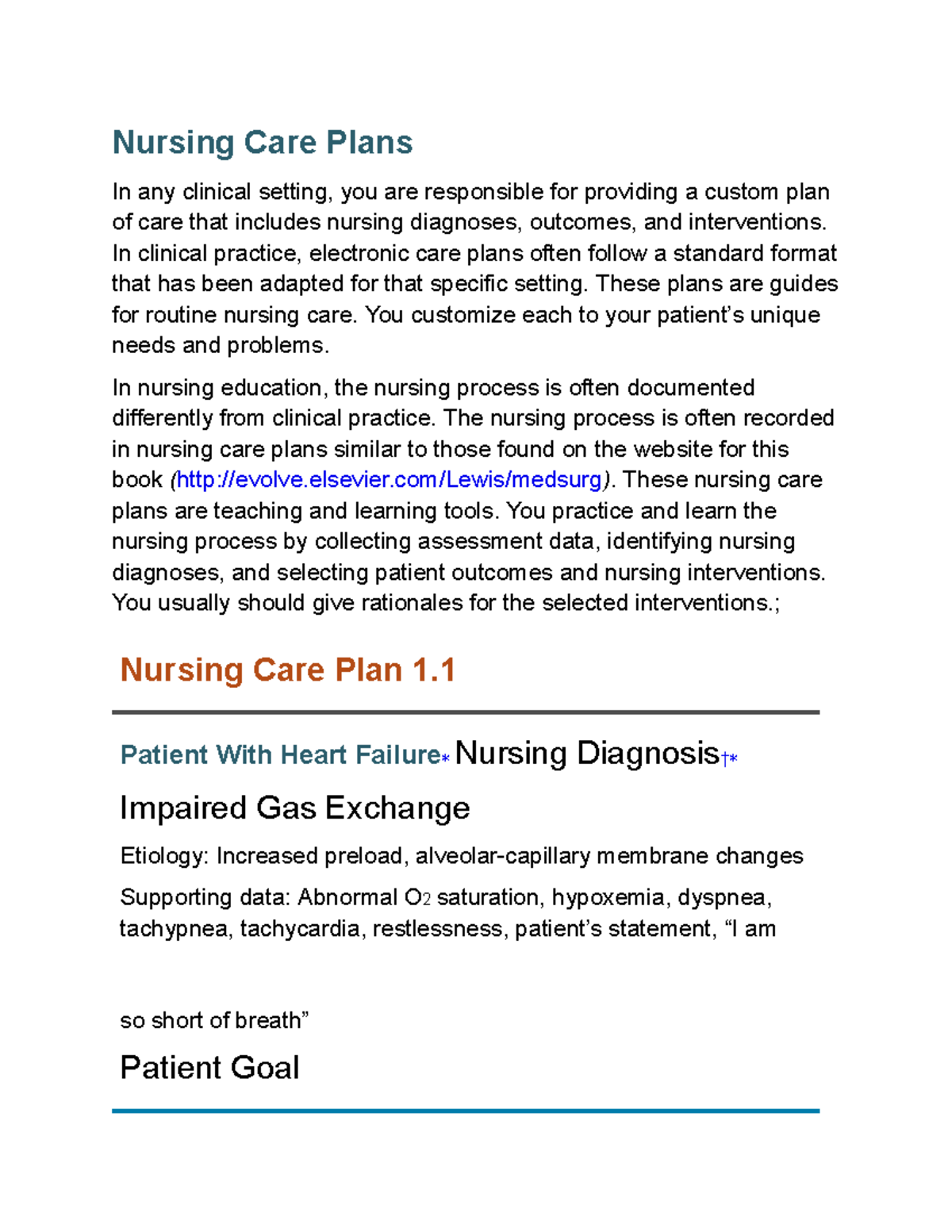 Nursing Care Plans - carmines - Nursing Care Plans In any clinical ...