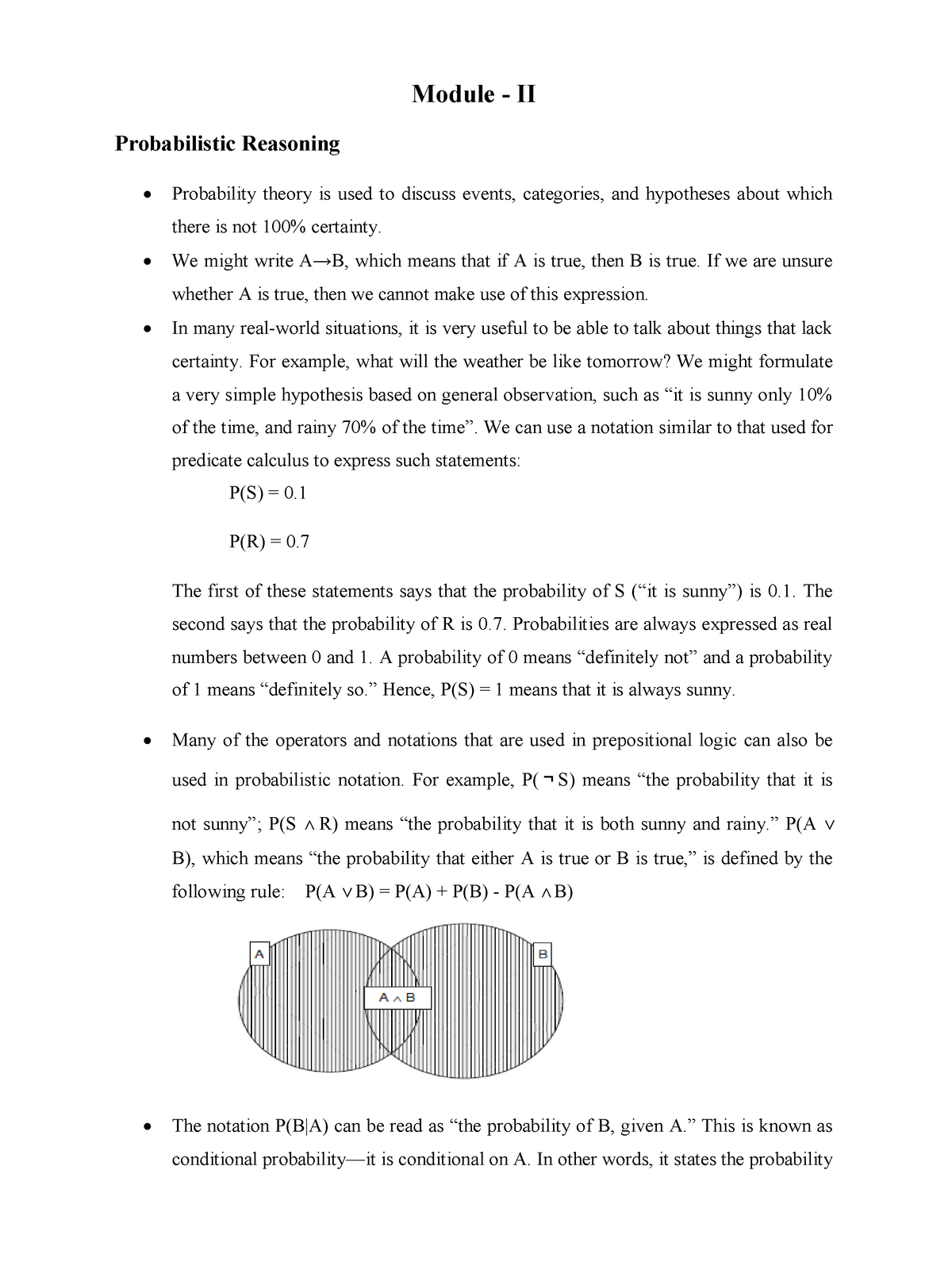 Artificial-Intelligence M2 - Module - II Probabilistic Reasoning ...