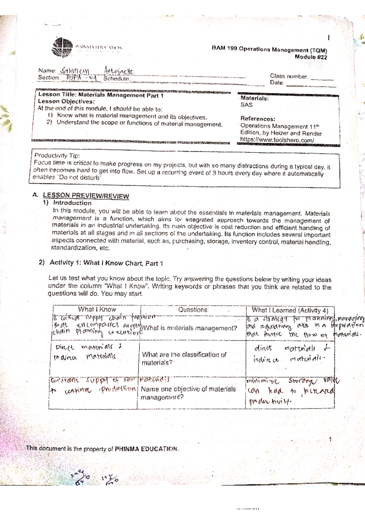 operation management - Studocu