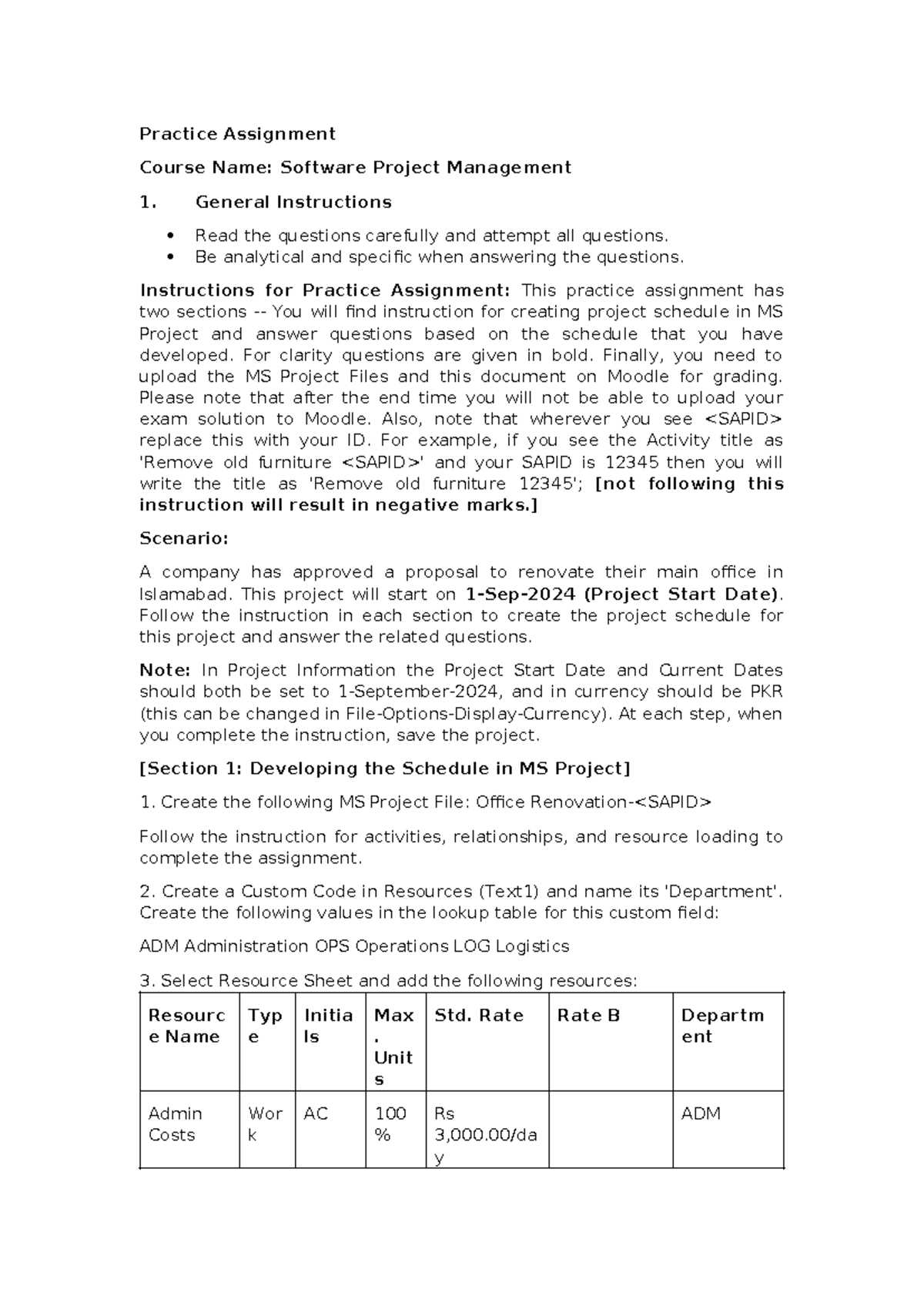 Practice 1 - fsdfsdf - Practice Assignment Course Name: Software ...