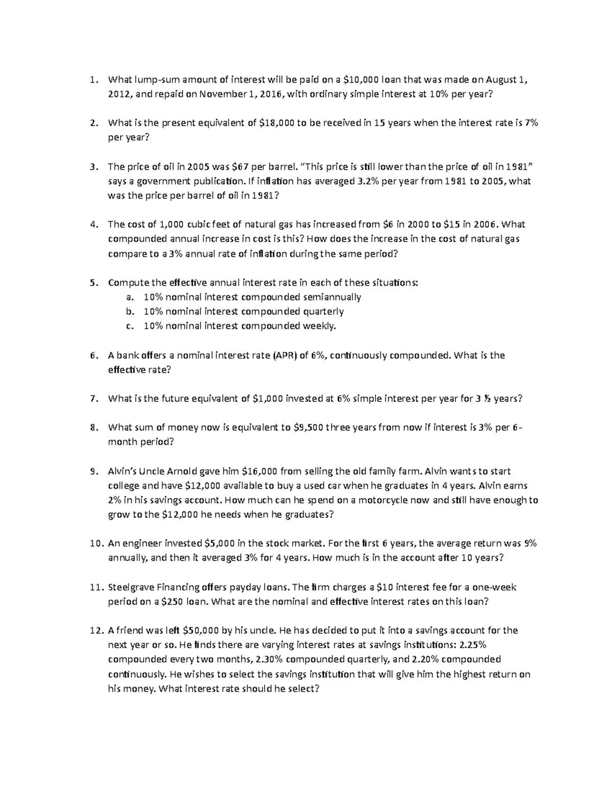 Ch3 Practice - What lump-sum amount of interest will be paid on a ...