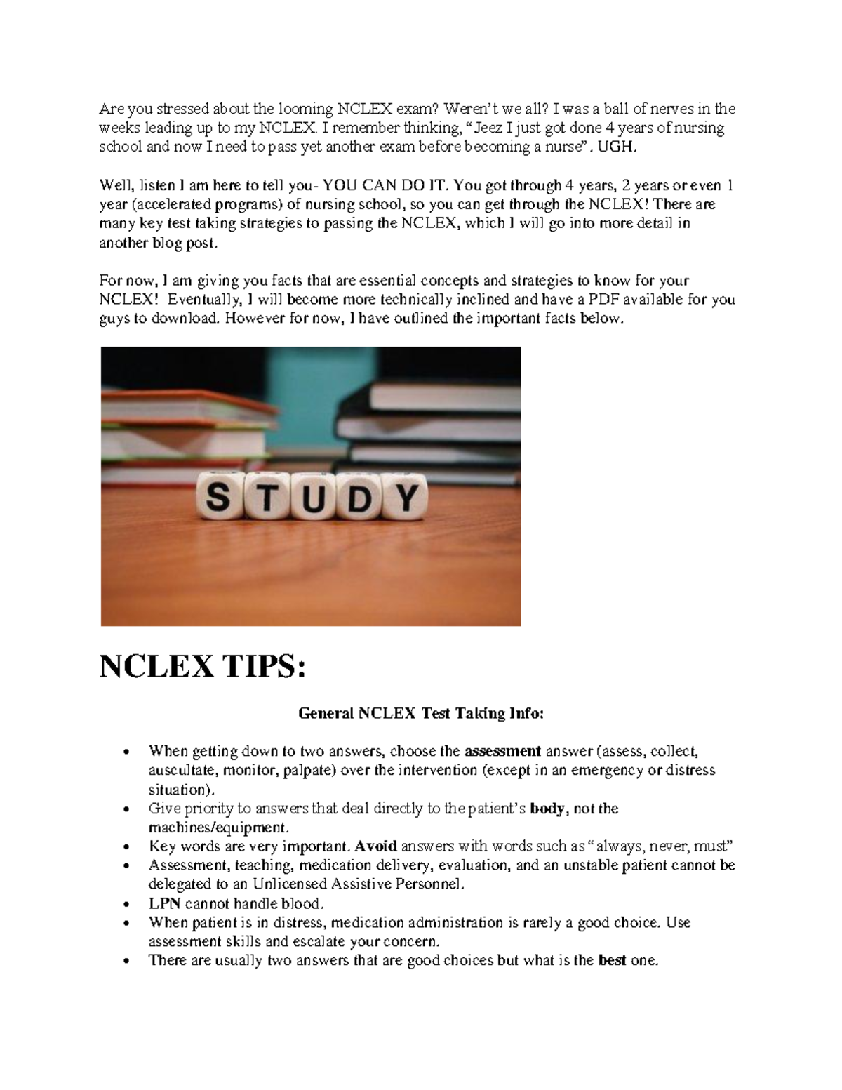 Pass NCLEX Tie Breaker QuestionTips, How To Pass The NCLEX