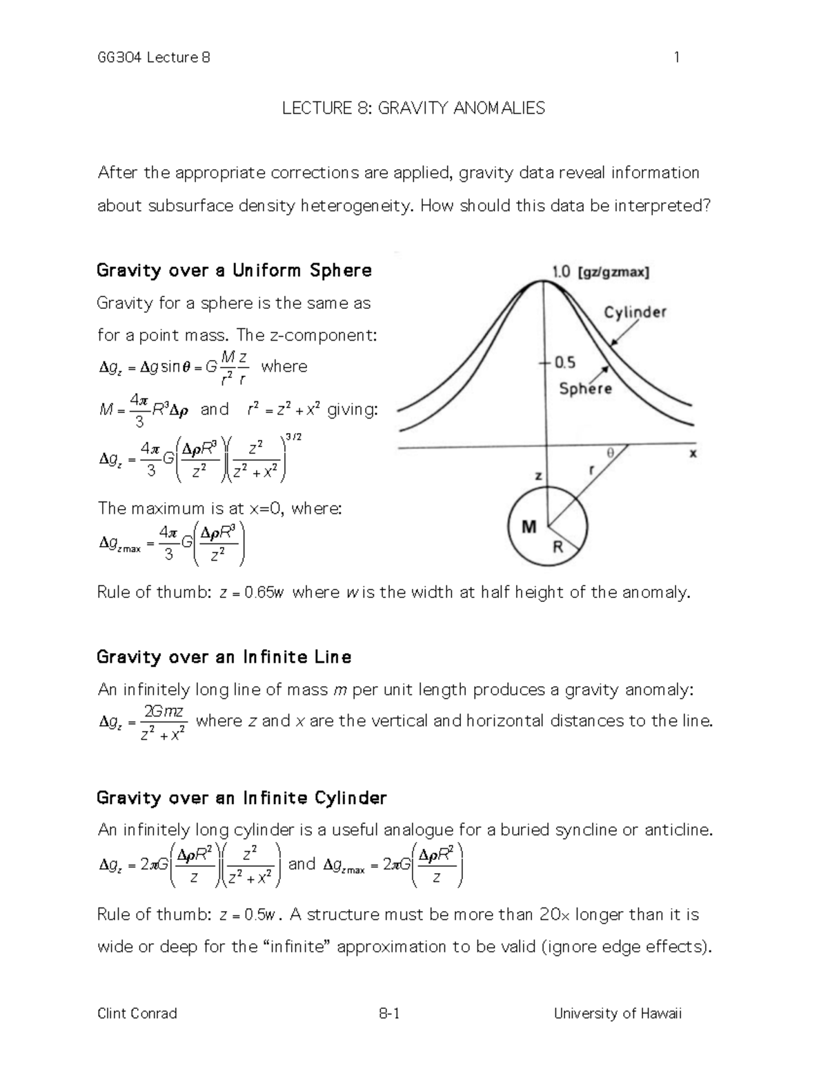 Gravity Anomalies - Full Summary Notes From Lectures And Textbooks ...