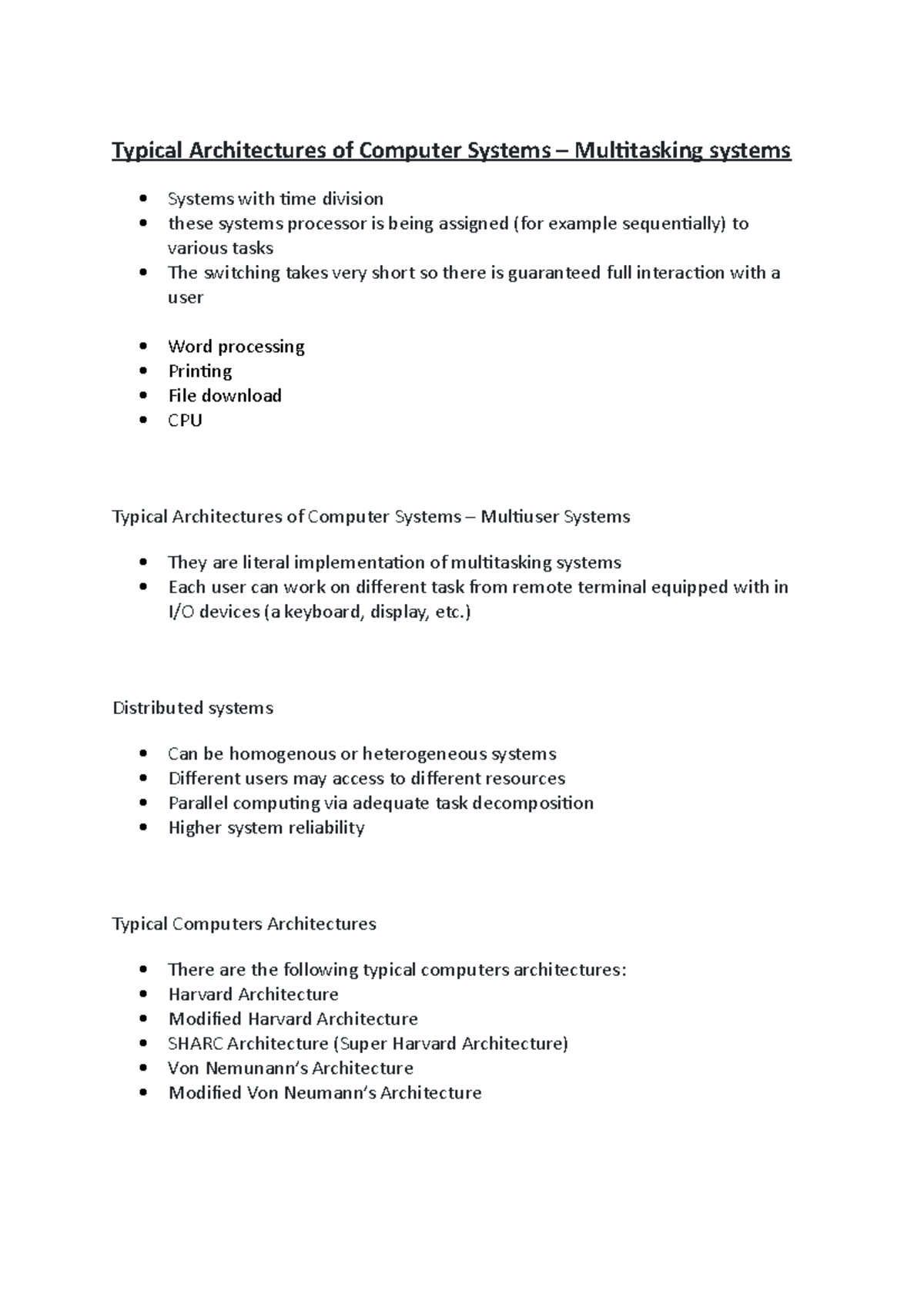 Typical Architectures of Computer Systems - ) Distributed systems Can ... image.