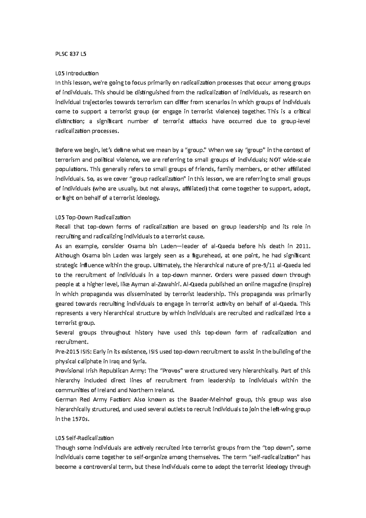 PLSC 837 L5 PSU Spring semester PLSC 837 L L05 Introduction In this