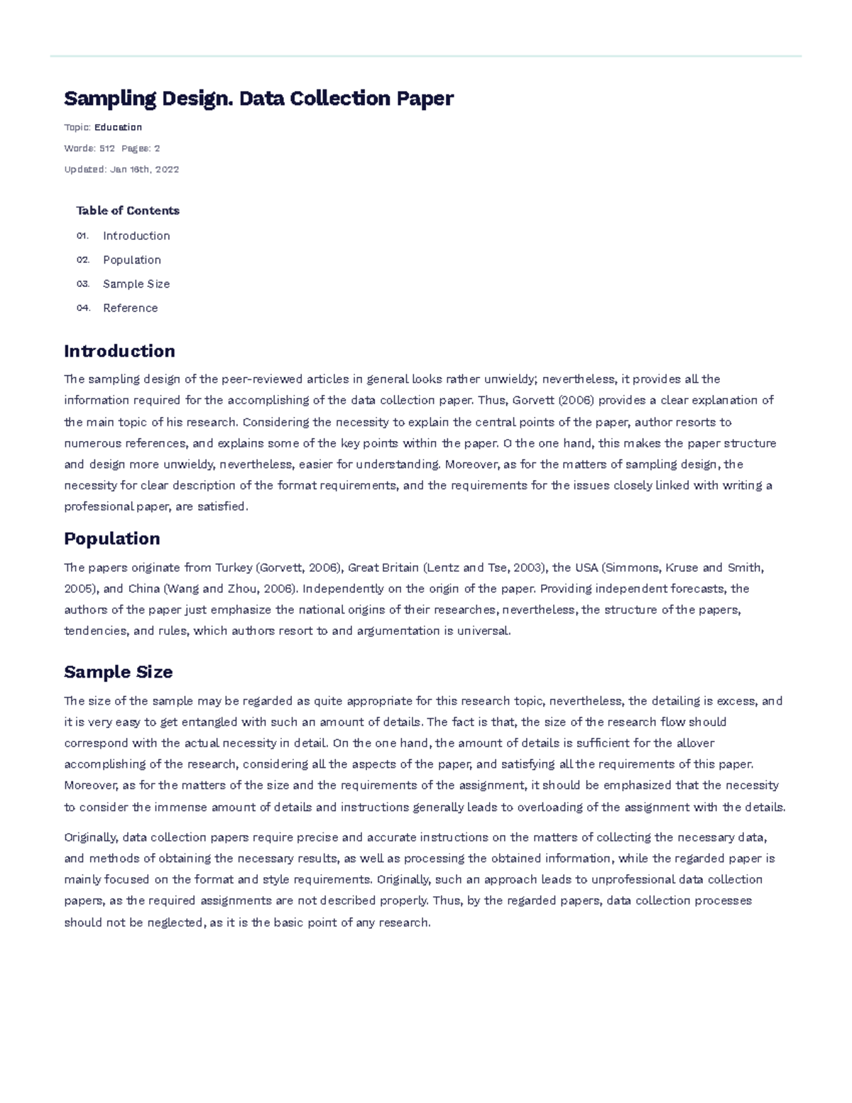 Sampling Design. Data Collection Paper Free Essay Example Sampling