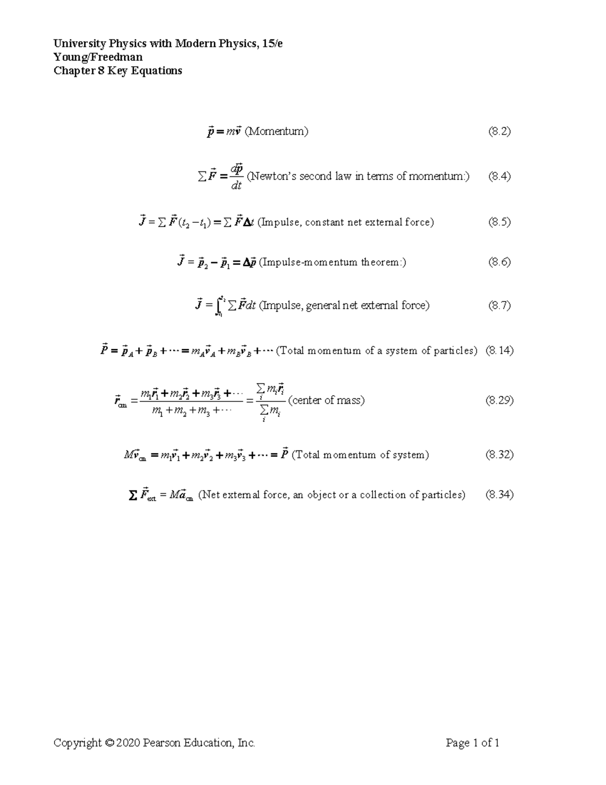 08 key equation - Abebe Kebede - University Physics with Modern Physics ...