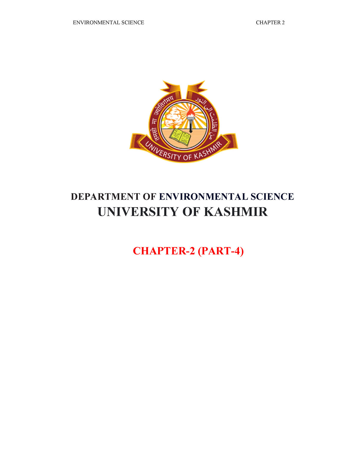 Department OF Environmental Science PART 4 - DEPARTMENT OF ...