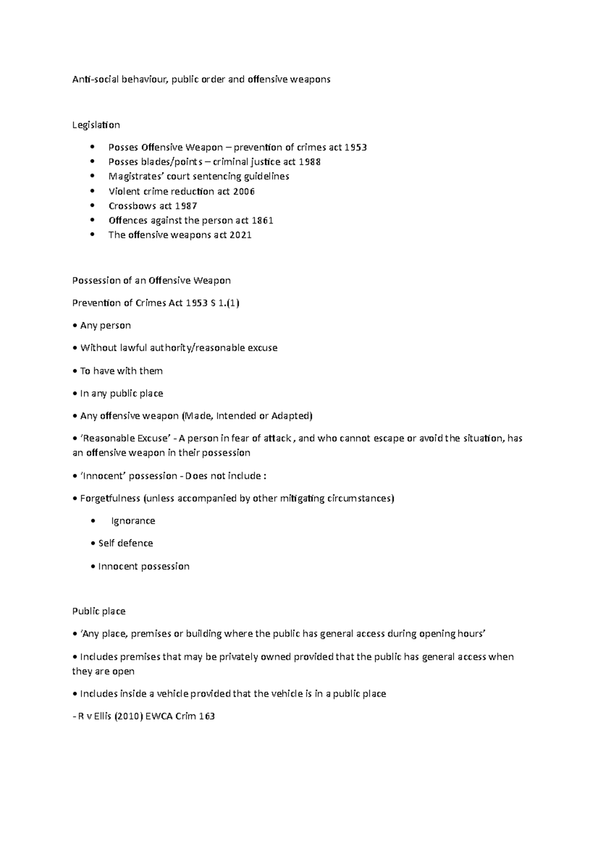 Anti-Social Behaviour, Public Order and Offensive Weapons - Anti-social ...