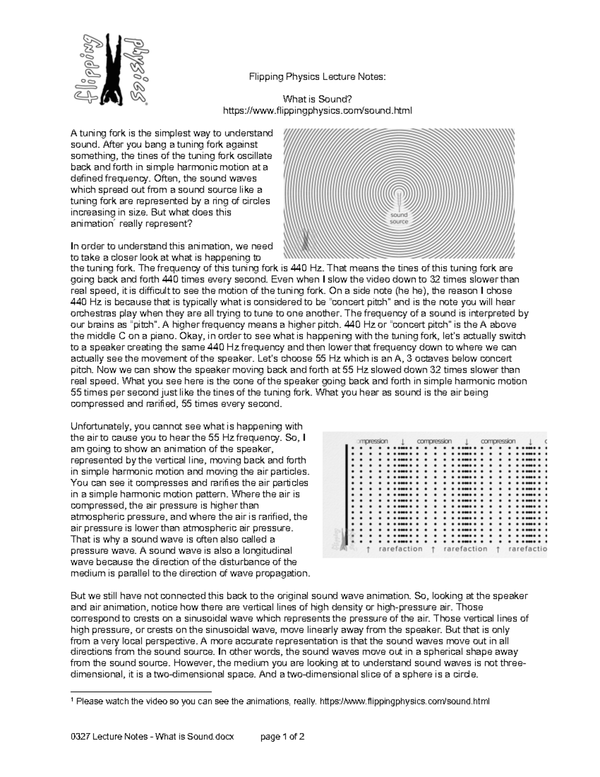 Lecture Notes What Is Sound 0327 Lecture Notes What Is Sound Page