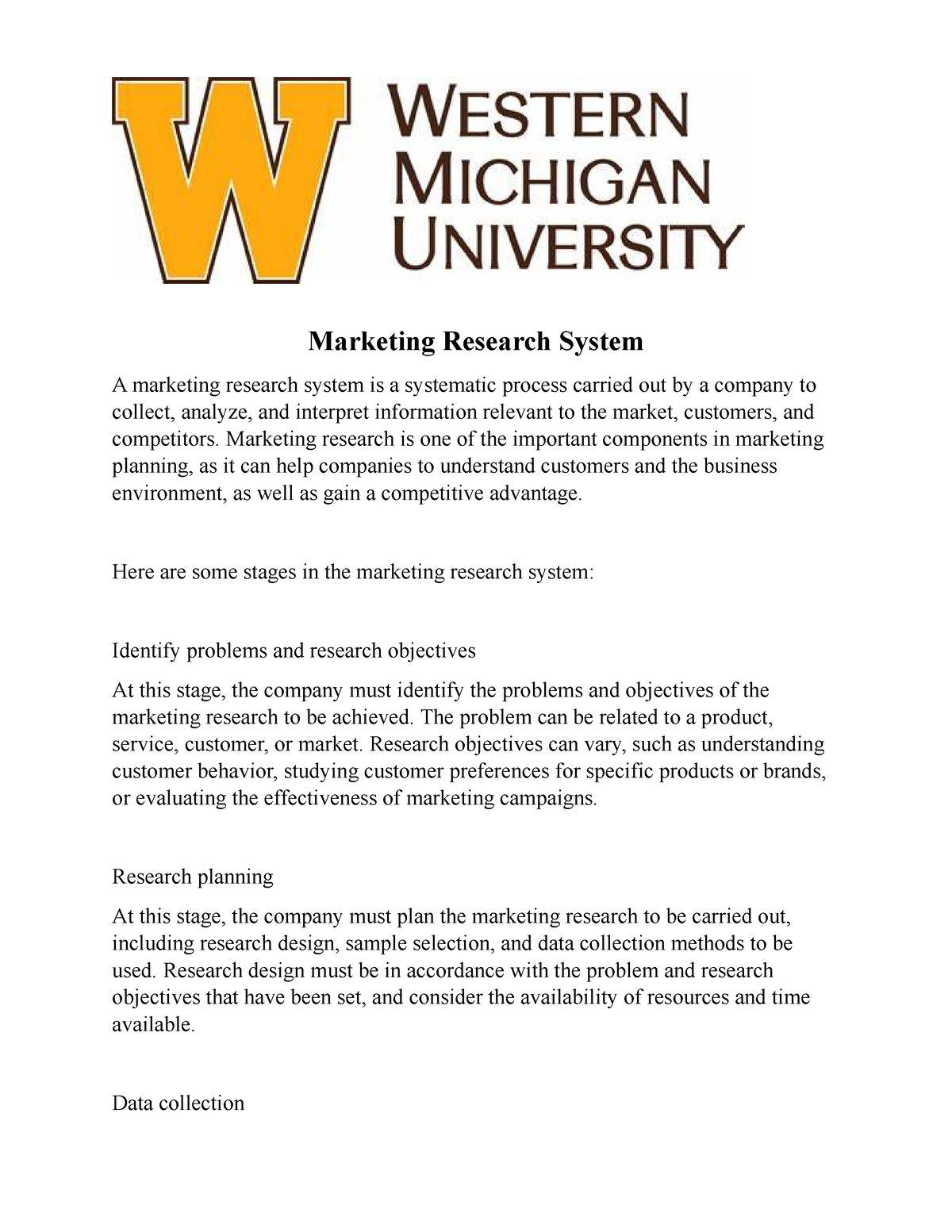 define of marketing research system