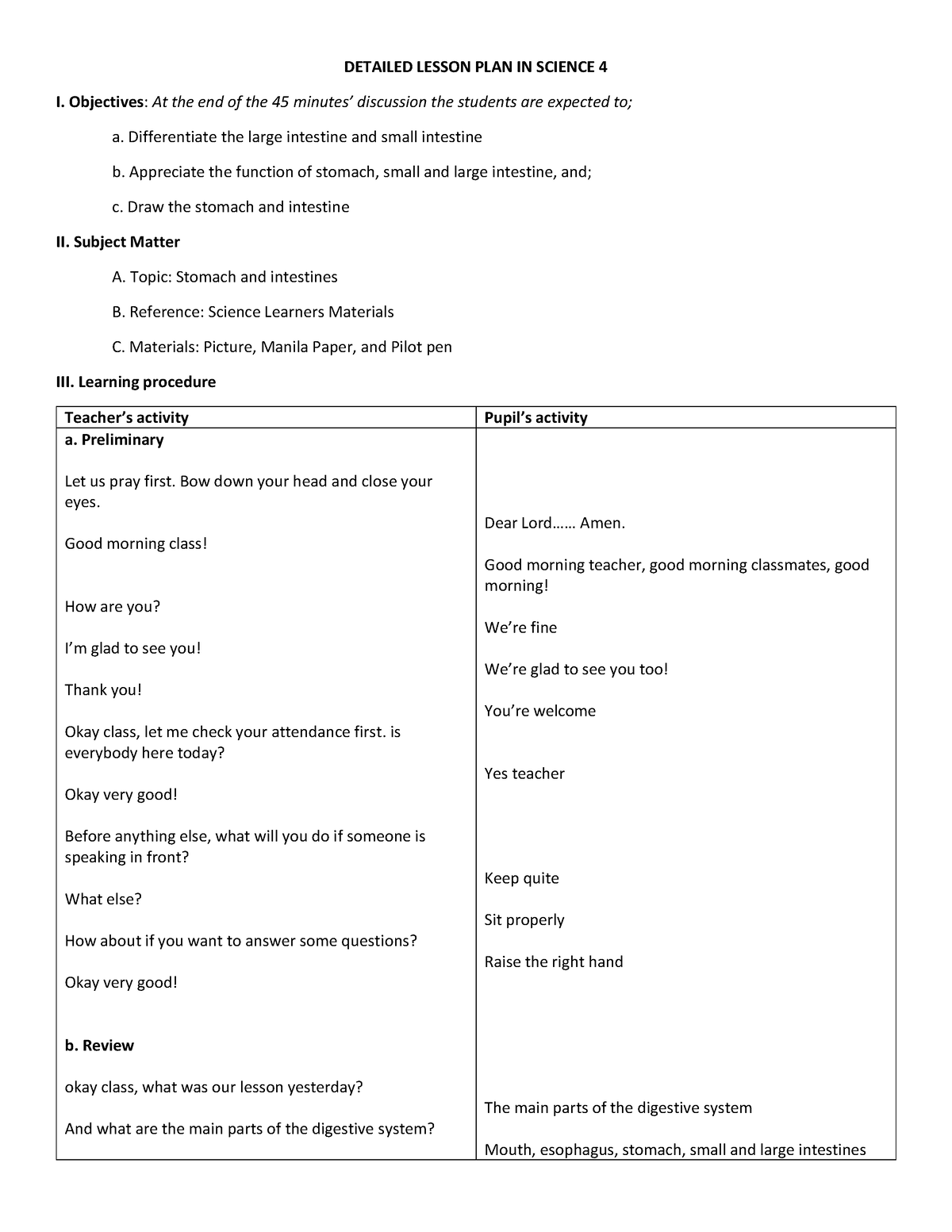 Detailed Lesson PLAN IN Science 1 - DETAILED LESSON PLAN IN SCIENCE 4 I ...