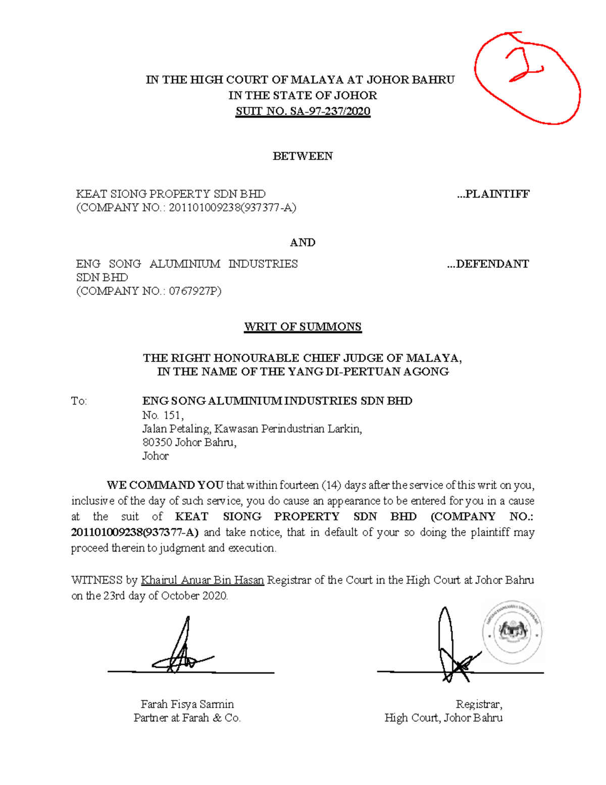 writ-of-summon-example-of-pleading-docs-in-the-high-court-of-malaya