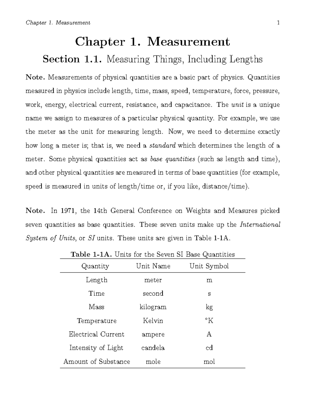 Measurement- Notes - Chapter 1. Measurement Section 1. Measuring Things ...
