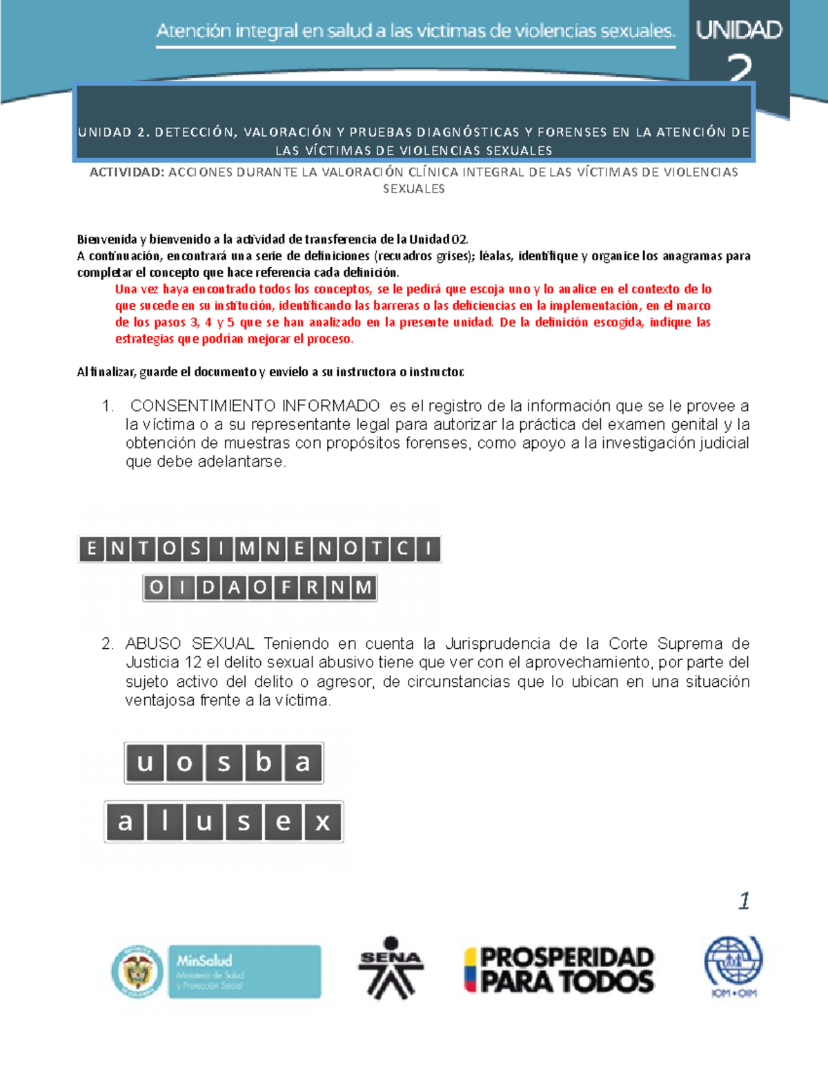 Actividad 2 Ketty - Victimas De Violencia Sexual - UNIDAD 2. DETECCIÓN ...