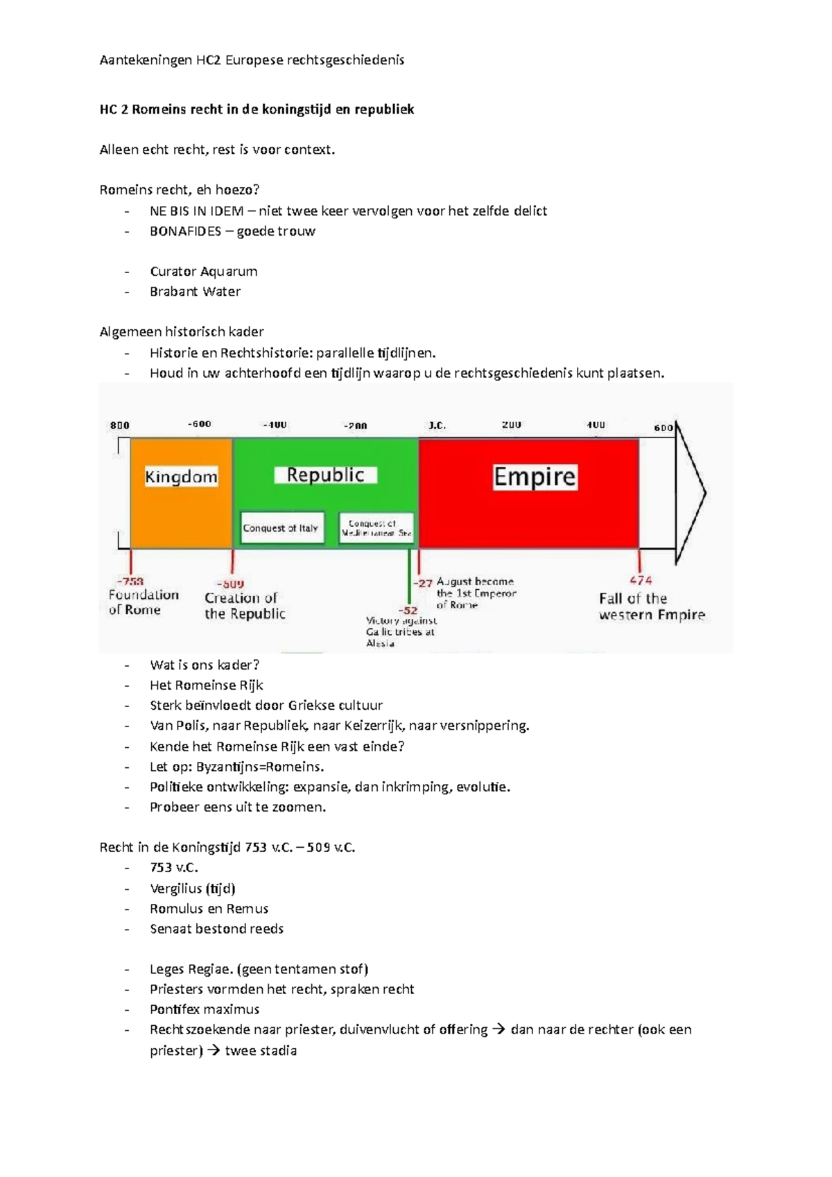 HC2 Aantekeningen Europese Rechtsgeschiedenis - HC 2 Romeins Recht In ...