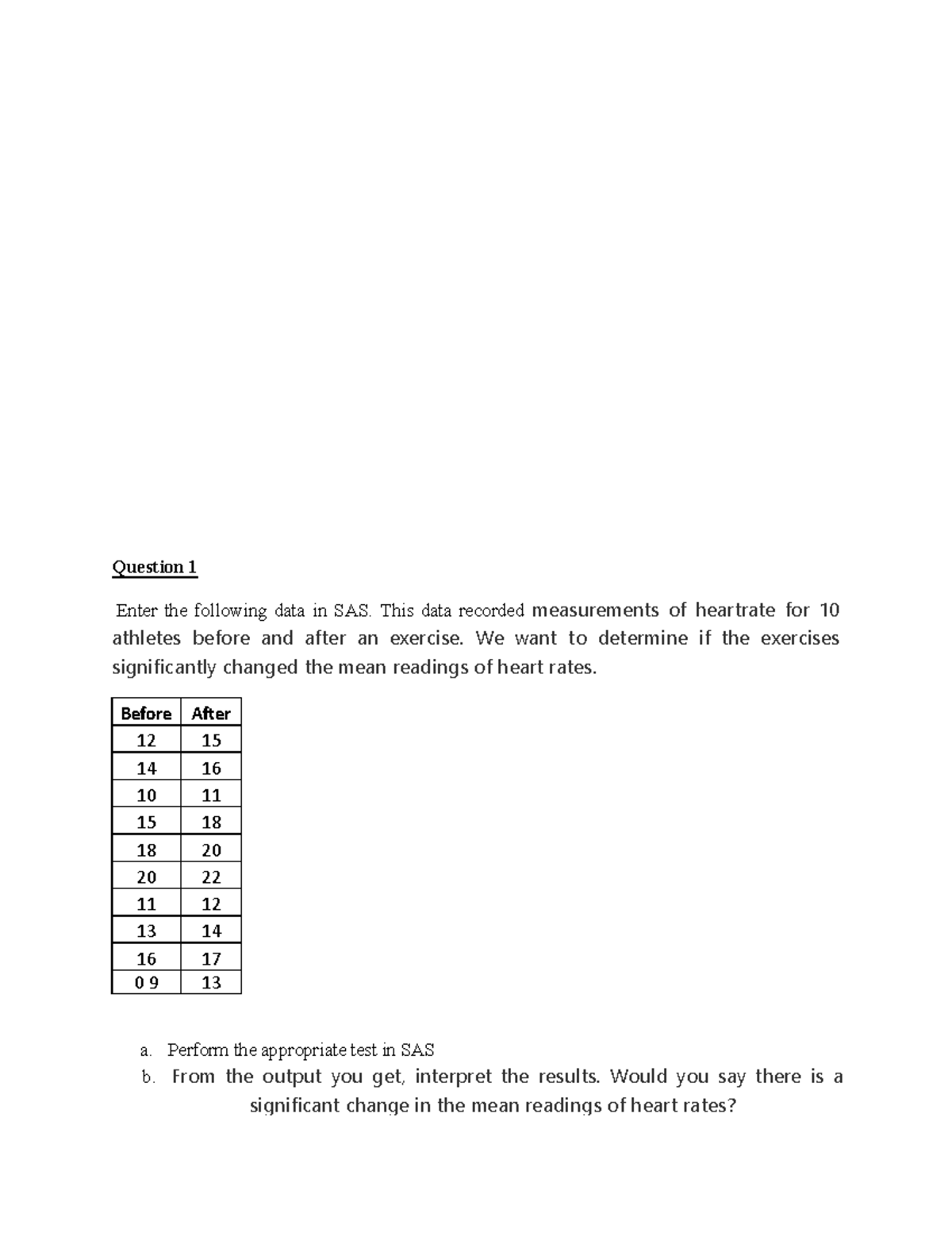 Some SAS - SAS Programming - i. Answer ALL questions. ii. Submit all ...