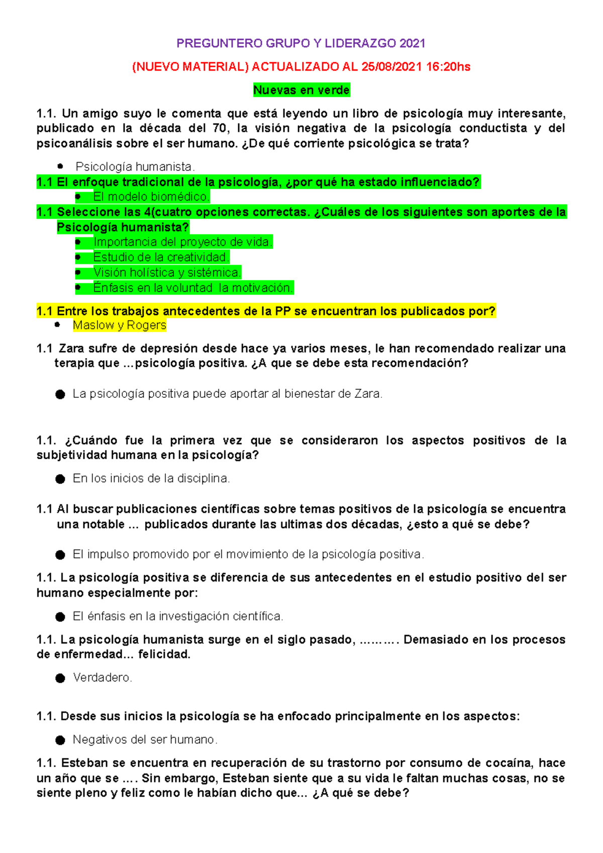 Preguntero- Grupo Y Liderazgo 25-08-2021 Siglo 21 - PREGUNTERO GRUPO Y ...