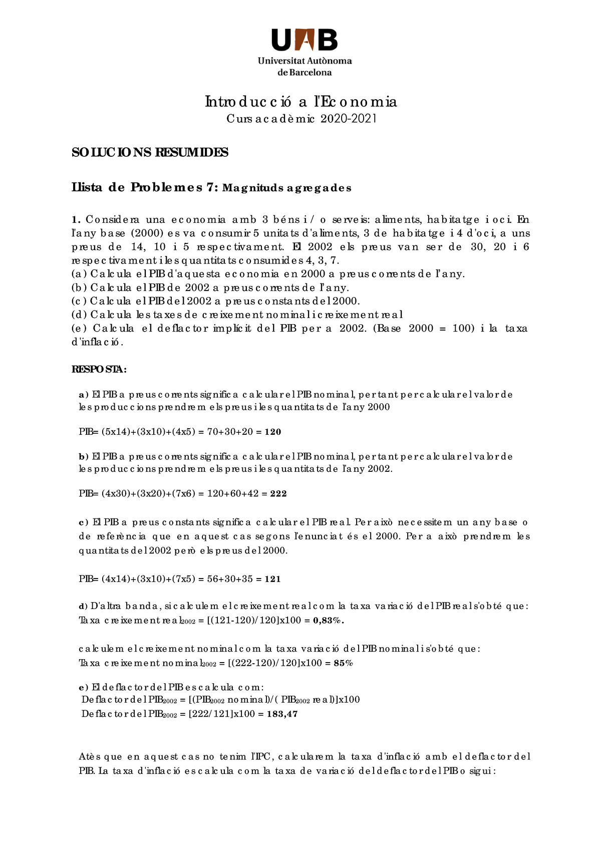 Llista De Problemes 7 Solucions 21 Studocu