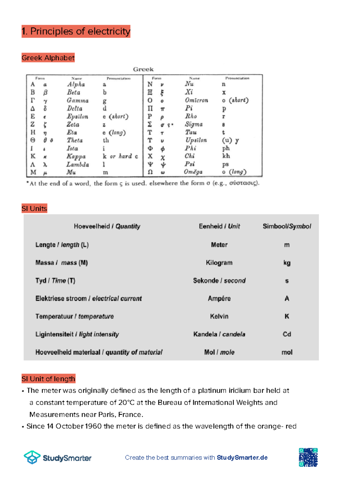1. Principles of electricity - 1. Principles of electricity Greek ...