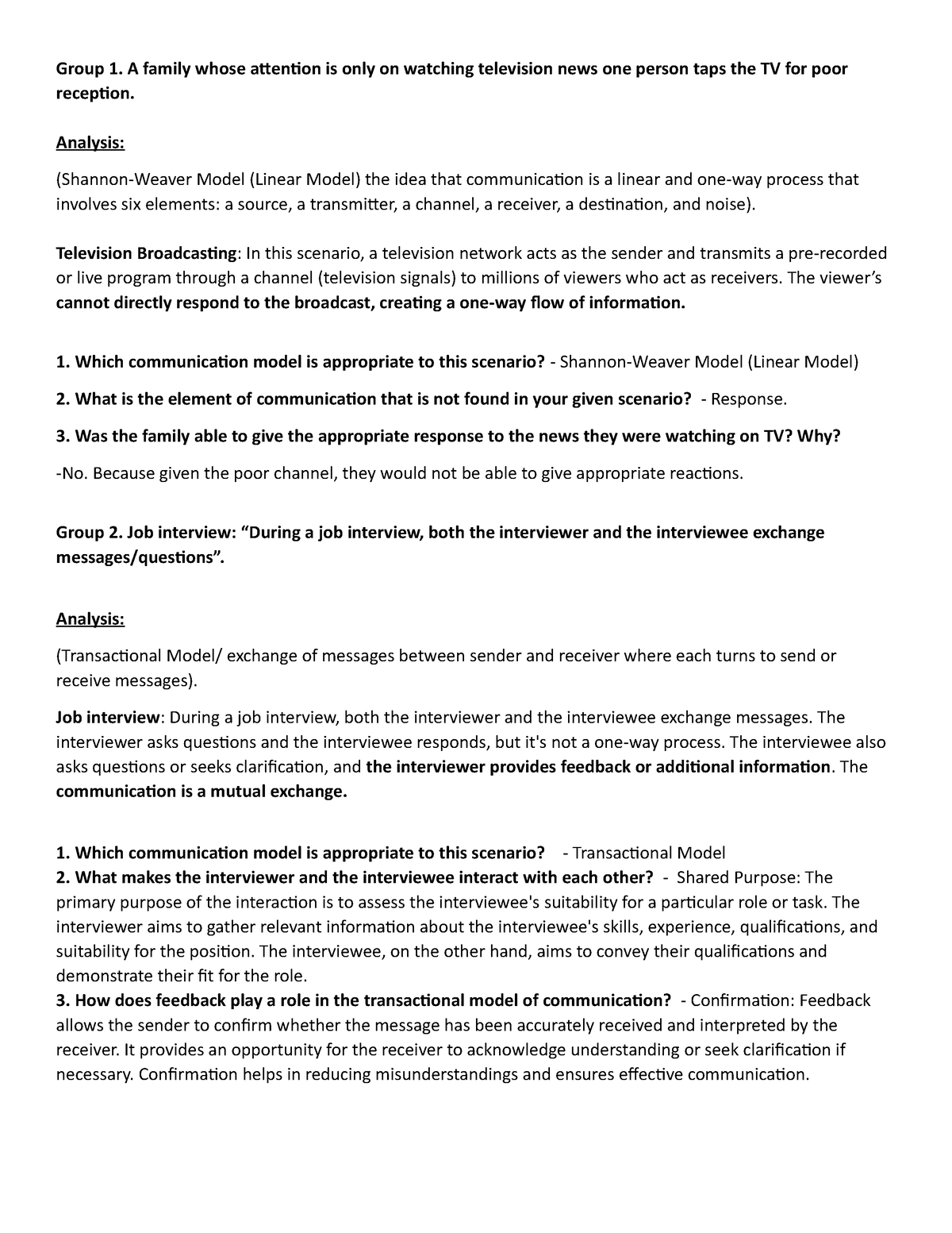 Analysis - Oral Communication - English Language Study - Studocu