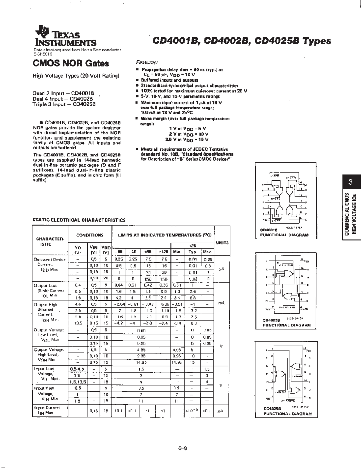 CD4001B - Data Sheet Acquired From Harris Semiconductor SCHS IMPORTANT ...