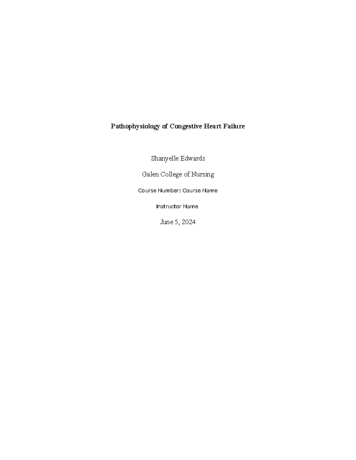 Pathophysiology of CHF - Pathophysiology of Congestive Heart Failure ...