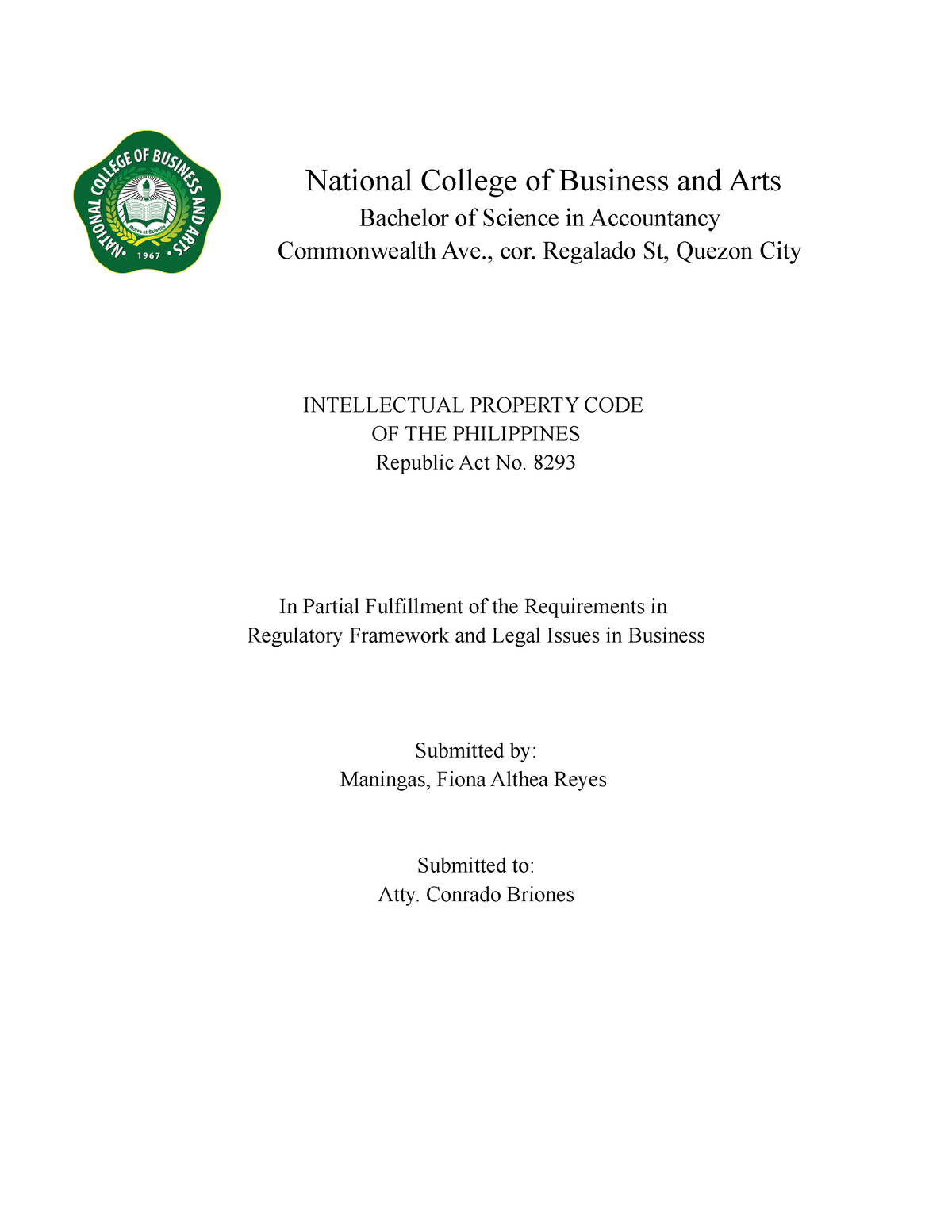 Regulatory Framework And Legal Issues In Business - National College Of ...