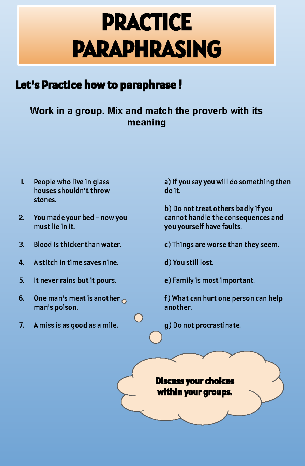 Paraphrasing-Practice-1 231019 193345 - PRACTICE PARAPHRASING Let’s ...