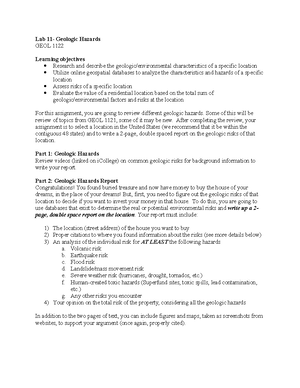 1122 Lab 4 - (Questions) - GEOL 1122K - GSU - Studocu