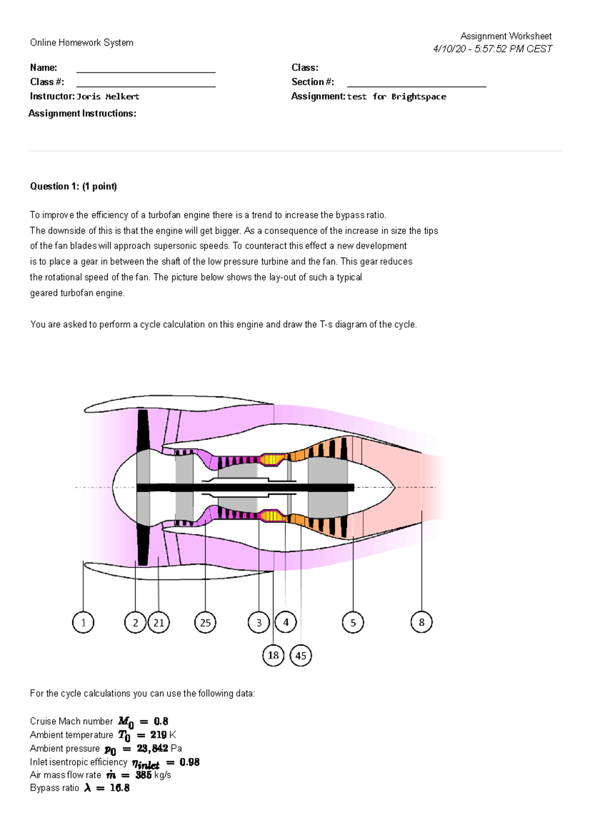Example exam questions Air breathing propulsion without answers ...