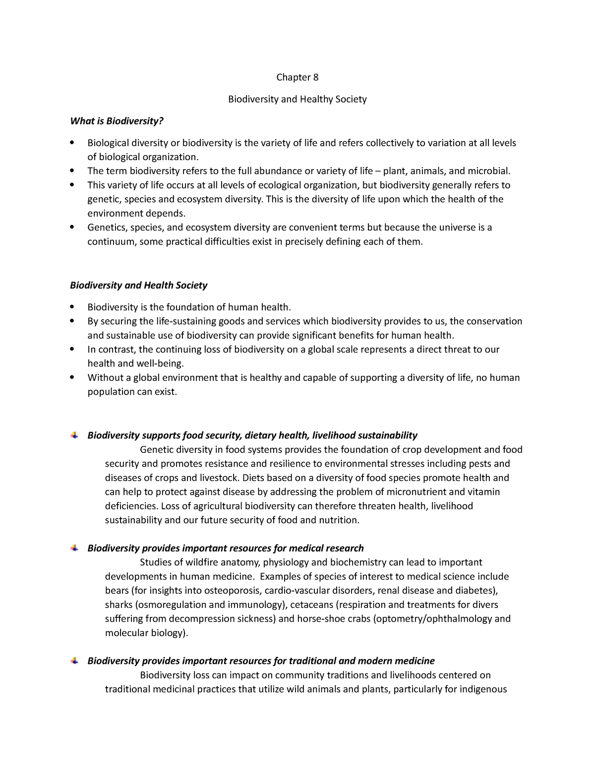 Chapter 8 - GOOD PRACTICE PROBLEM - Chapter 8 Biodiversity and Healthy ...