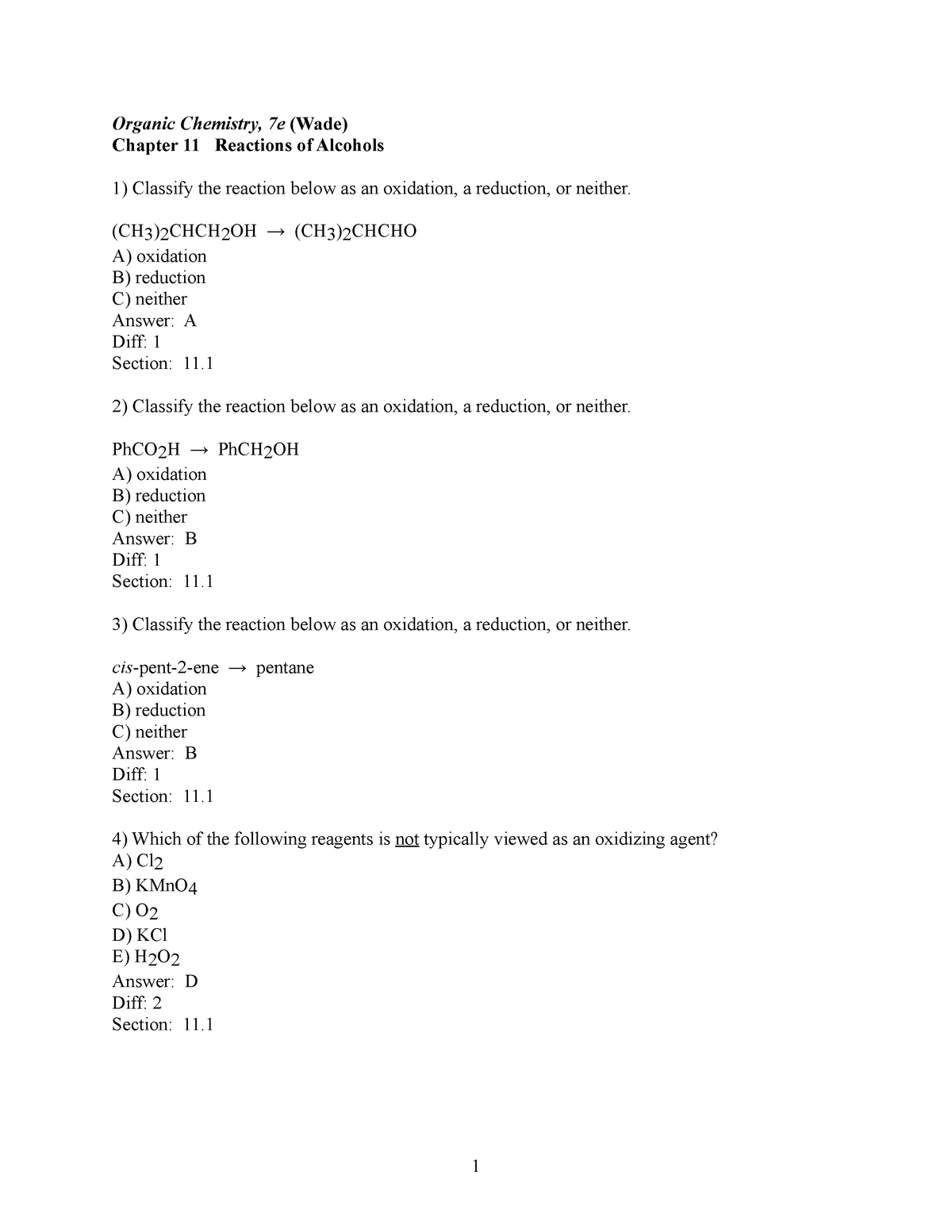 Chapter 11 Organic Chemistry Org212 Qu Studocu