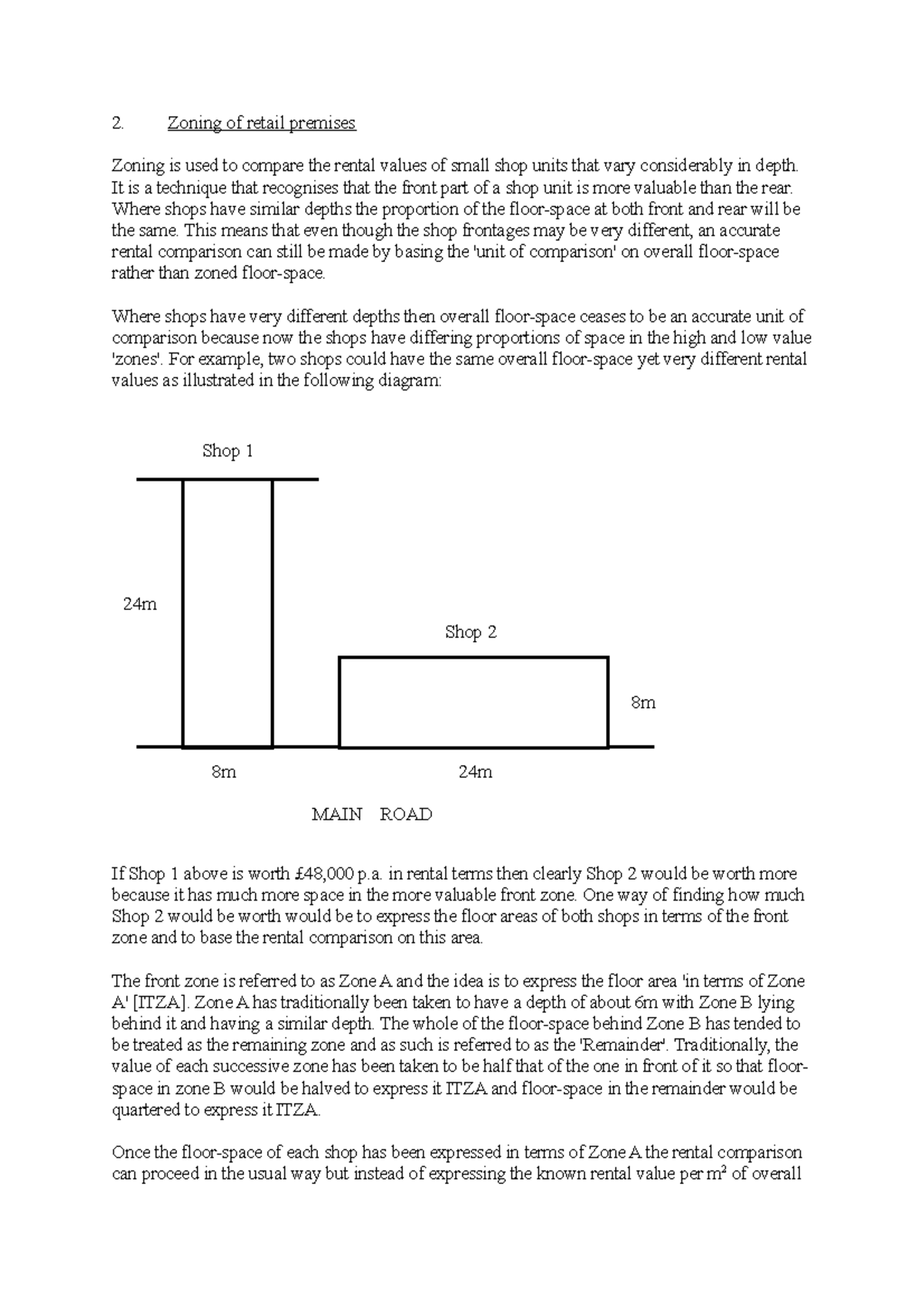 Zoning - law - Zoning of retail premises Zoning is used to compare the ...