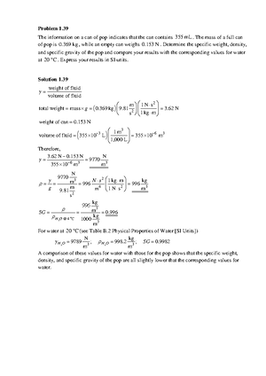 HW6 Solutions Prof Asadi - Problem 5. The Hydroelectric Turbine Shown ...