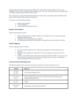 TCP-IP protocols breakdown - 2.4 Network Port and Protocol Facts A ...