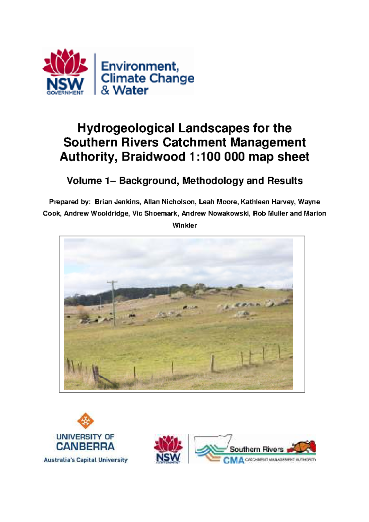 Braidwood HGL Vol 1 Background Jun2010 - Hydrogeological Landscapes for ...