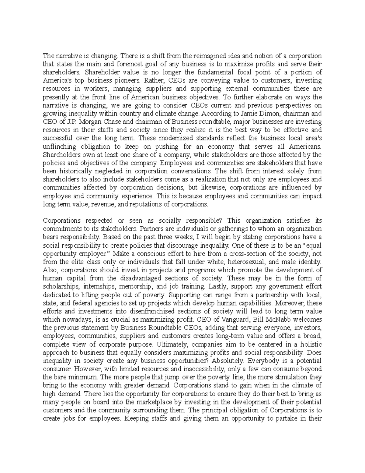 Essay 2 Mbamgt 660 copy - There is a shift from the reimagined idea and ...