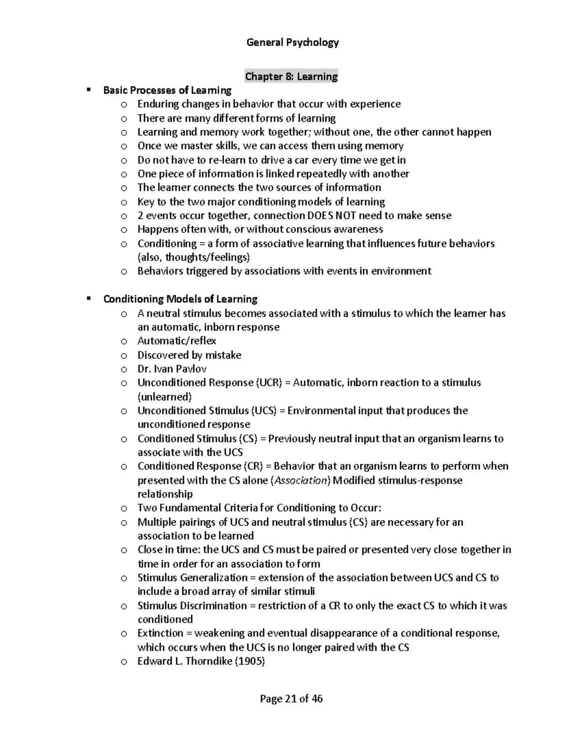 Psychology Chapter 8 - General Psychology Page 21 Of 46 Chapter 8 ...