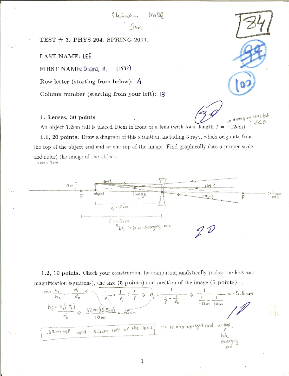 Exam 3 Spring 2011 - Use it to guide into how exam would be formatted ...