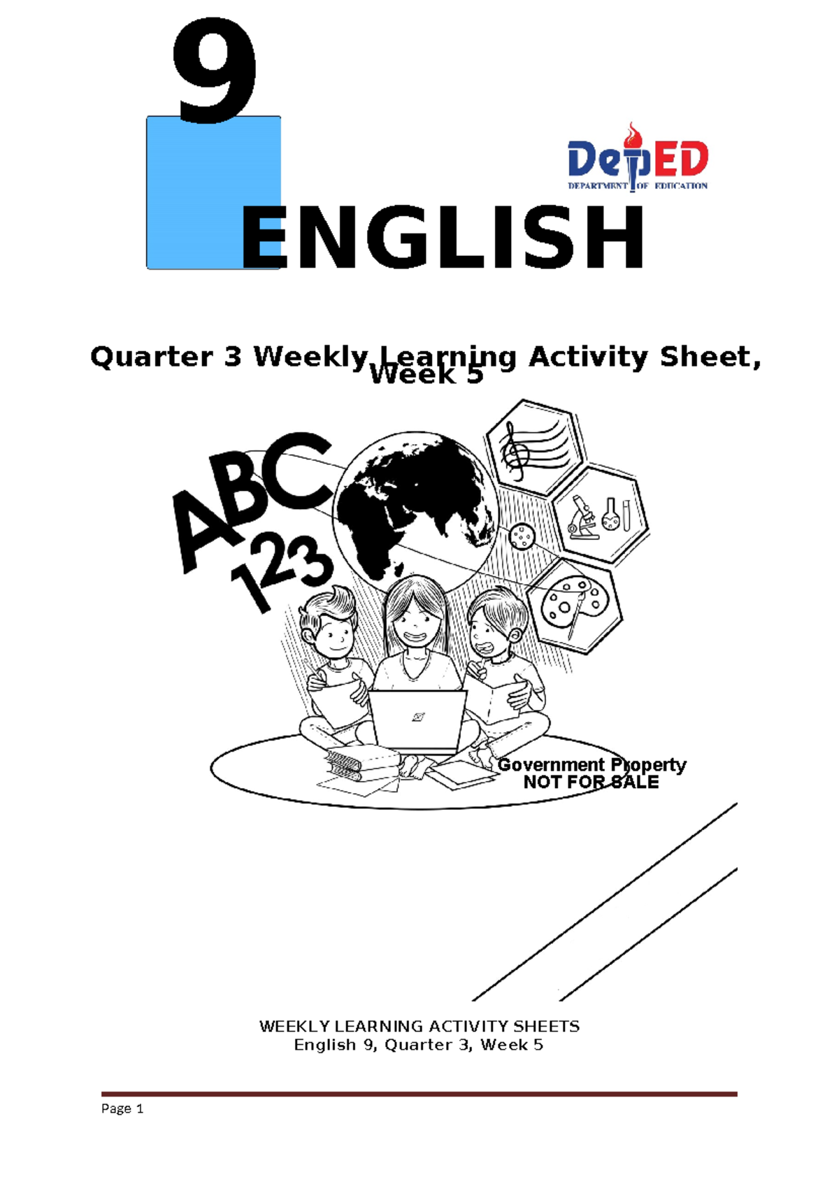 Worksheet for English lessons - ####### WEEKLY LEARNING ACTIVITY SHEETS ...