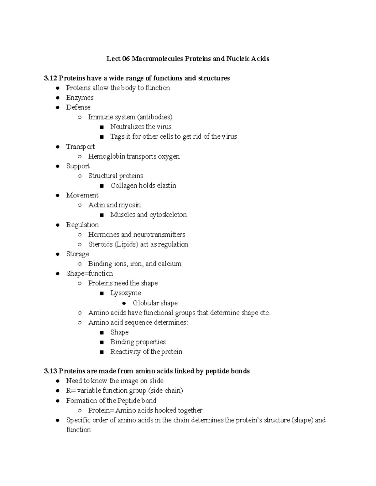 Macromolecules Proteins and Nucleic Acids - Amino acid sequence ...